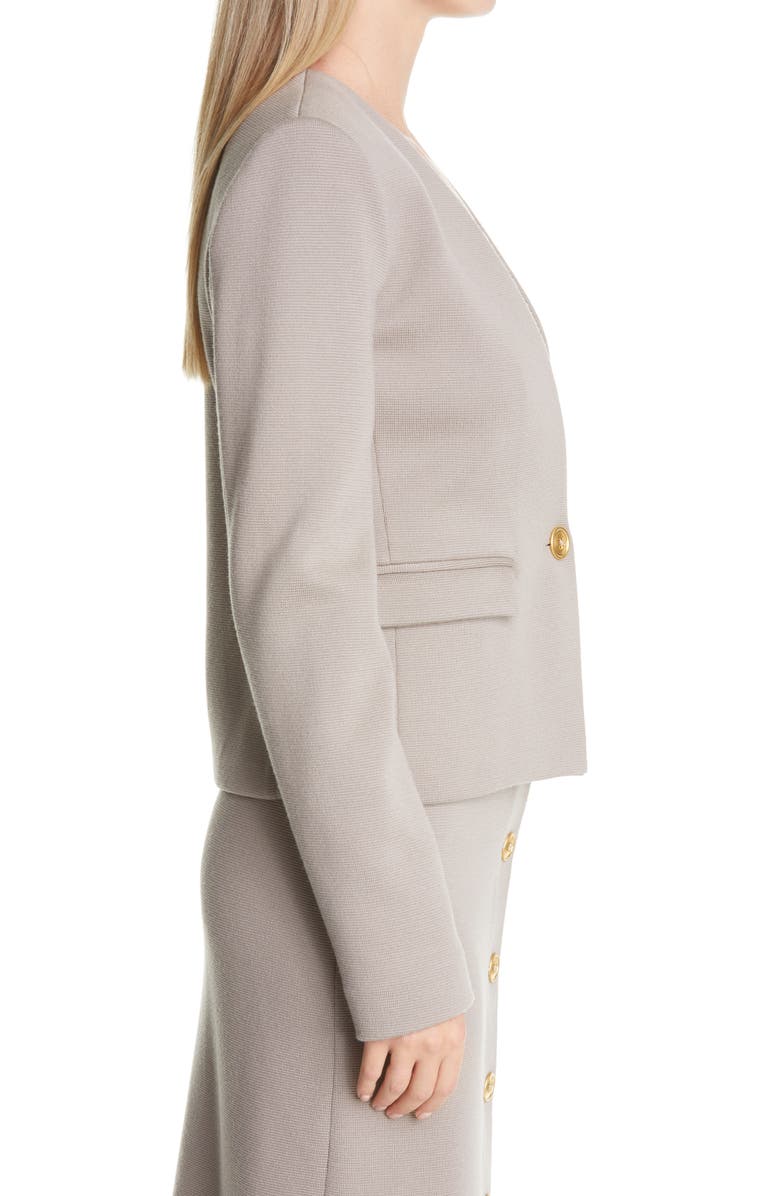 St. John Collection Ottoman Knit Wool Jacket, Alternate, color, 