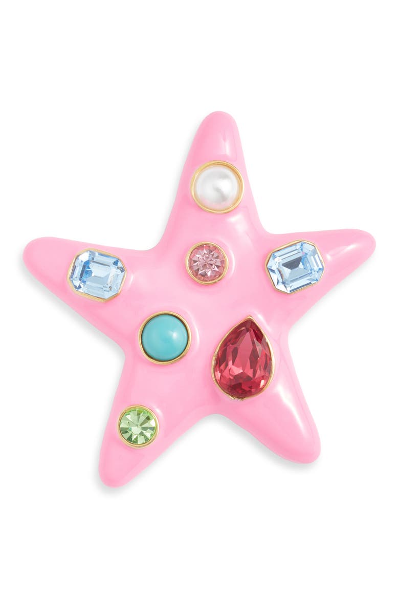 Enamel Star Pin, Main, color, PINK