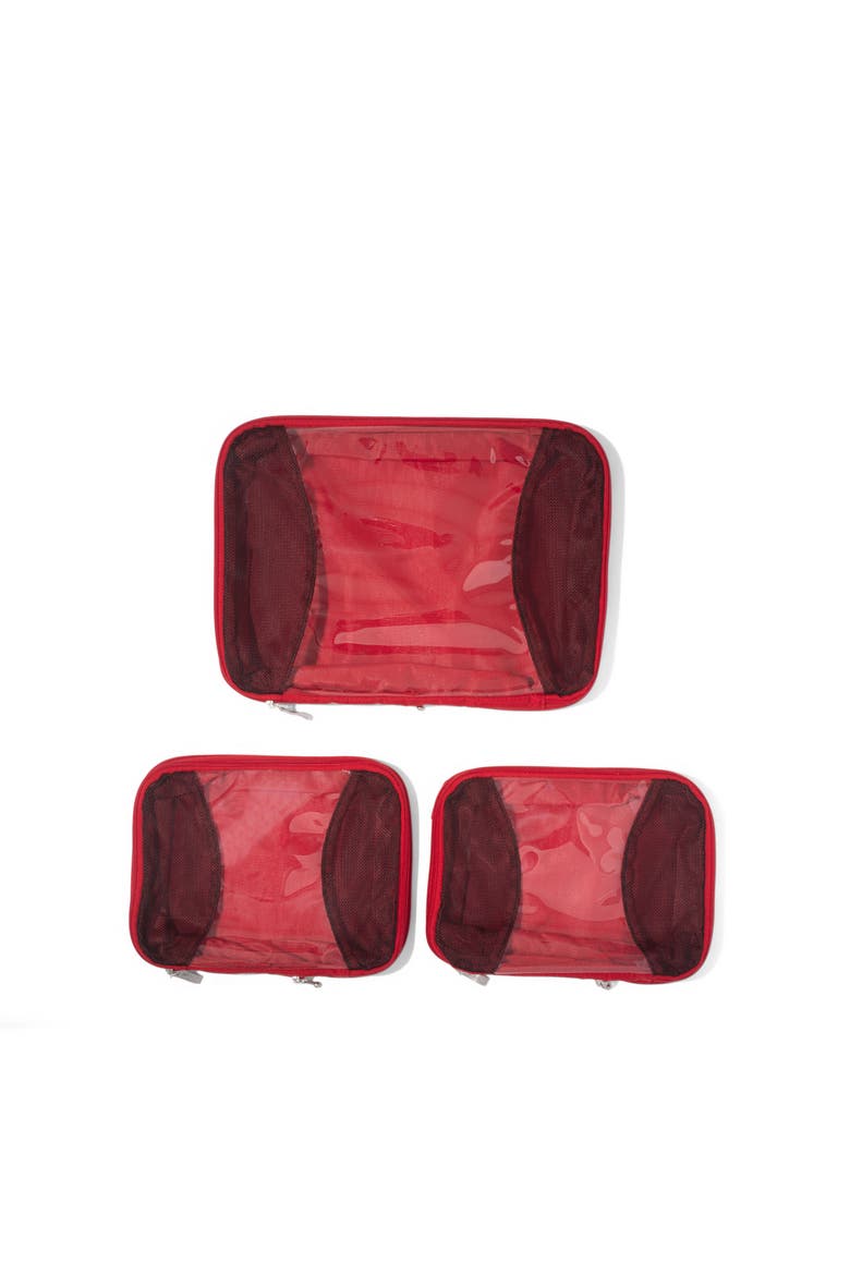 2 Medium / 1 Large Compression Packing Cubes Travel Set, Alternate, color, SCARLET