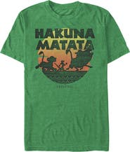 Lion King Men's Lion King Hakuna Matata Sunset Circle Graphic T-Shirt
