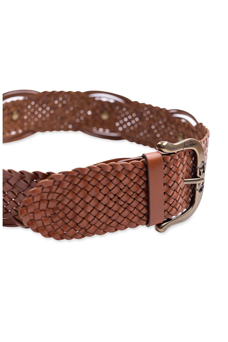 Wide Woven Leather Western Belt, Alternate, color, TAN