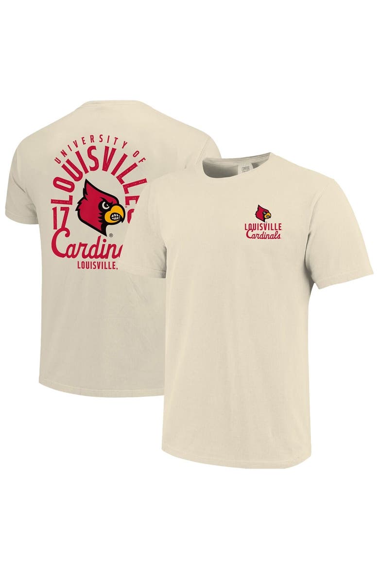Men's Cream Louisville Cardinals Comfort Colors Mascot Overlay T-Shirt, Main, color, Cream