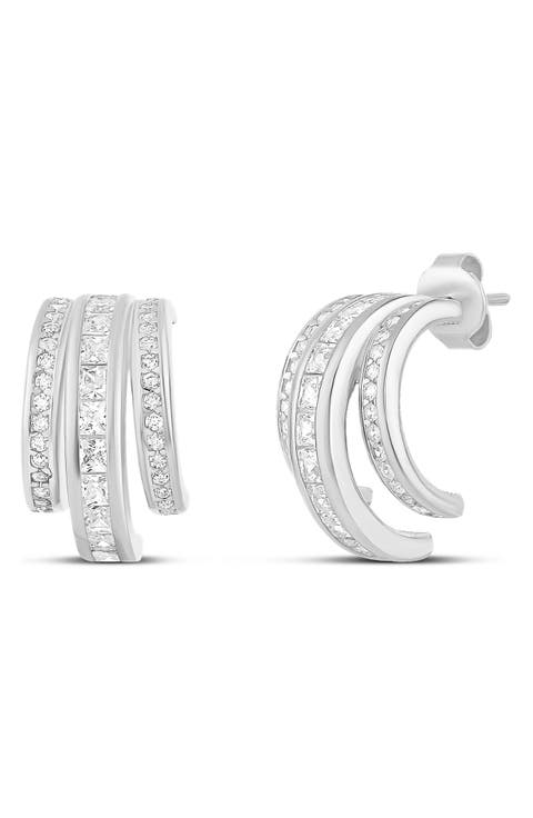 Triple Statement Huggie Hoop Earrings