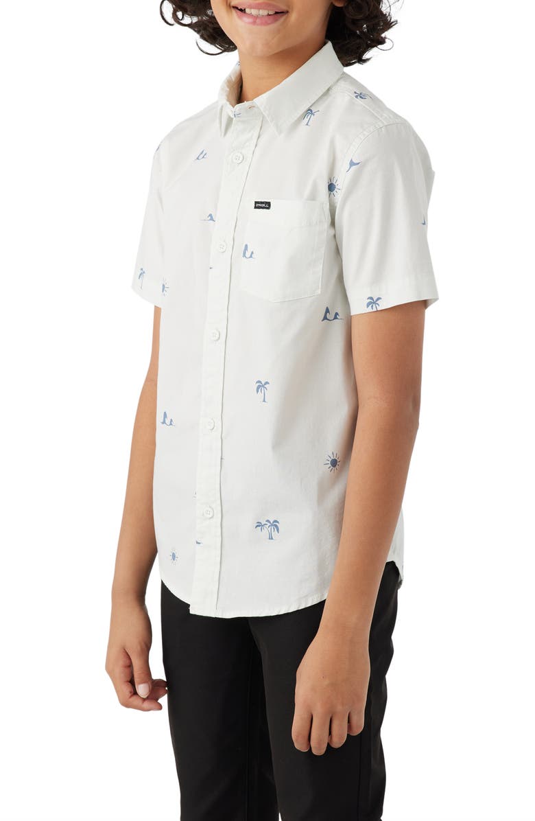 O'Neill Kids' Quiver Short Sleeve Stretch Button-Up Shirt, Alternate, color,