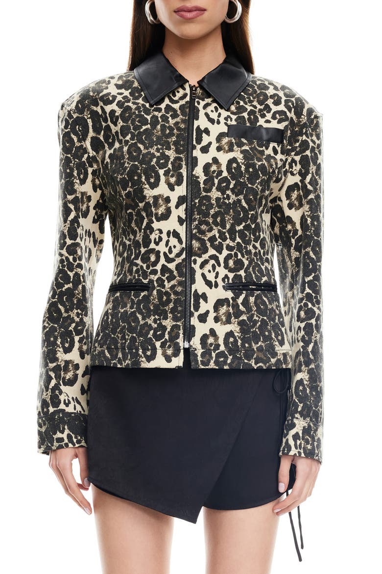 Soho Leopard Print Jacket, Main, color, LEOPARD
