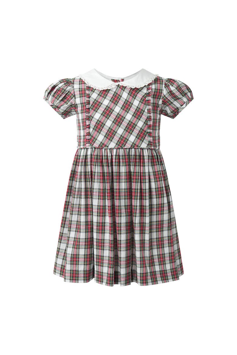 Ivory Tartan Frill Front Dress, Main, color, Red