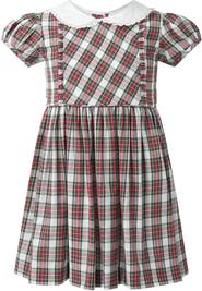 Rachel Riley Ivory Tartan Frill Front Dress