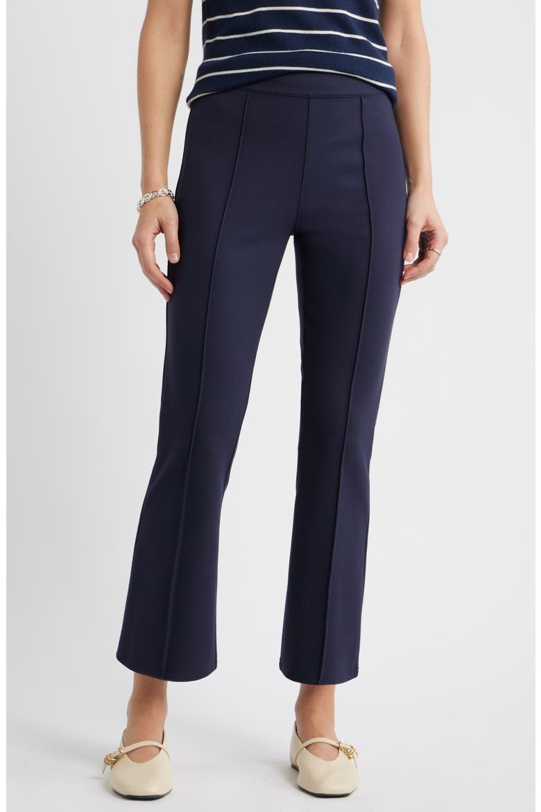 Pull-On Stretch Ponte Kick Flare Leg Pants, Main, color, NAVY NIGHT