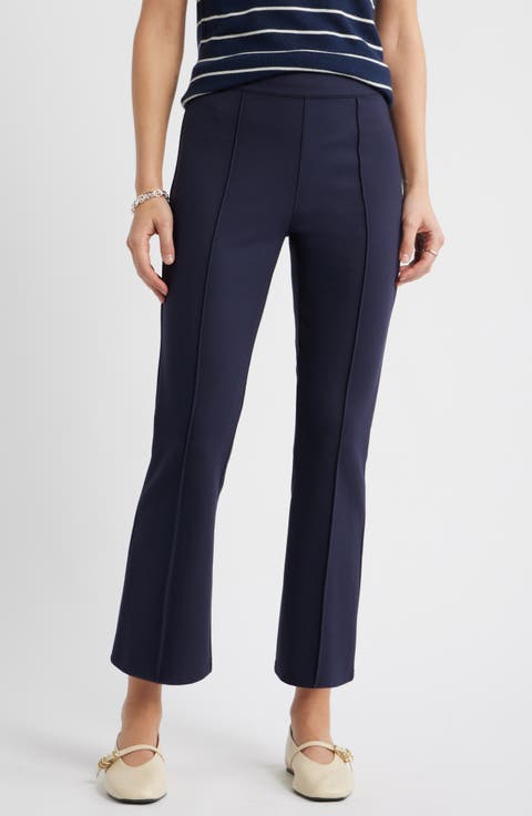 Pull-On Stretch Ponte Kick Flare Leg Pants