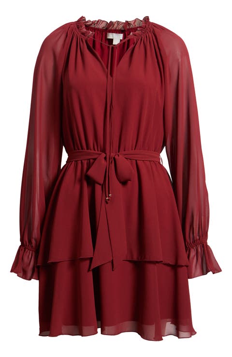 Floral Chiffon Tiered Minidress