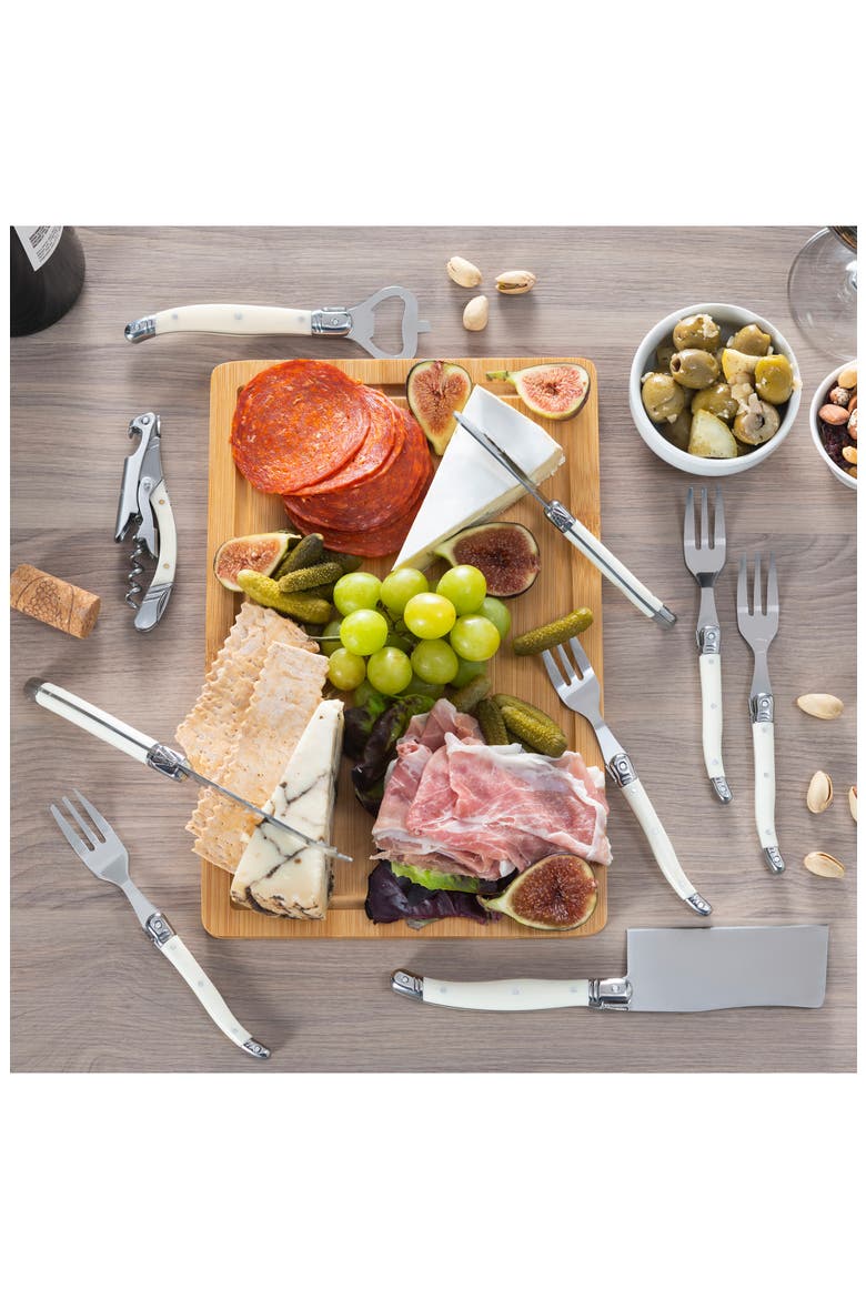 Essential 9-Piece Assorted Charcuterie Knife & Fork Set, Alternate, color, FAUX IVORY