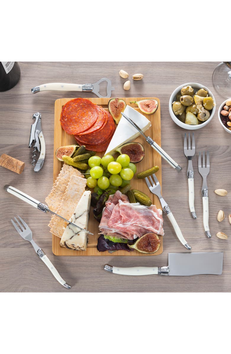 FRENCH HOME Essential 9-Piece Assorted Charcuterie Knife & Fork Set, Alternate, color, Faux Ivory