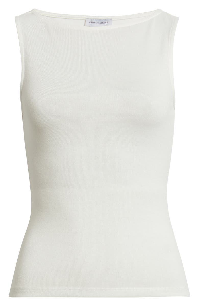ARTLESS FOREVER Easy Boatneck Tank, Alternate, color, White