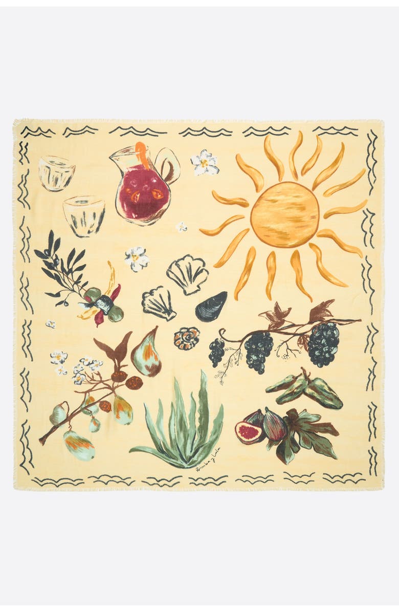 Bimba y Lola Still Life Shawl, Main, color, Beige