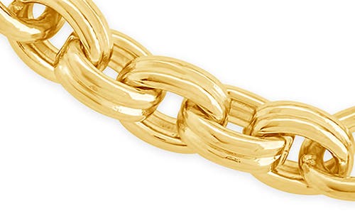 Sterling Forever 14k Plated Tegan Textured Long Link Bracelet In Gold