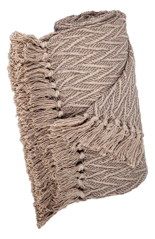 Parkland Collection Fringe Throw Blanket In Nude