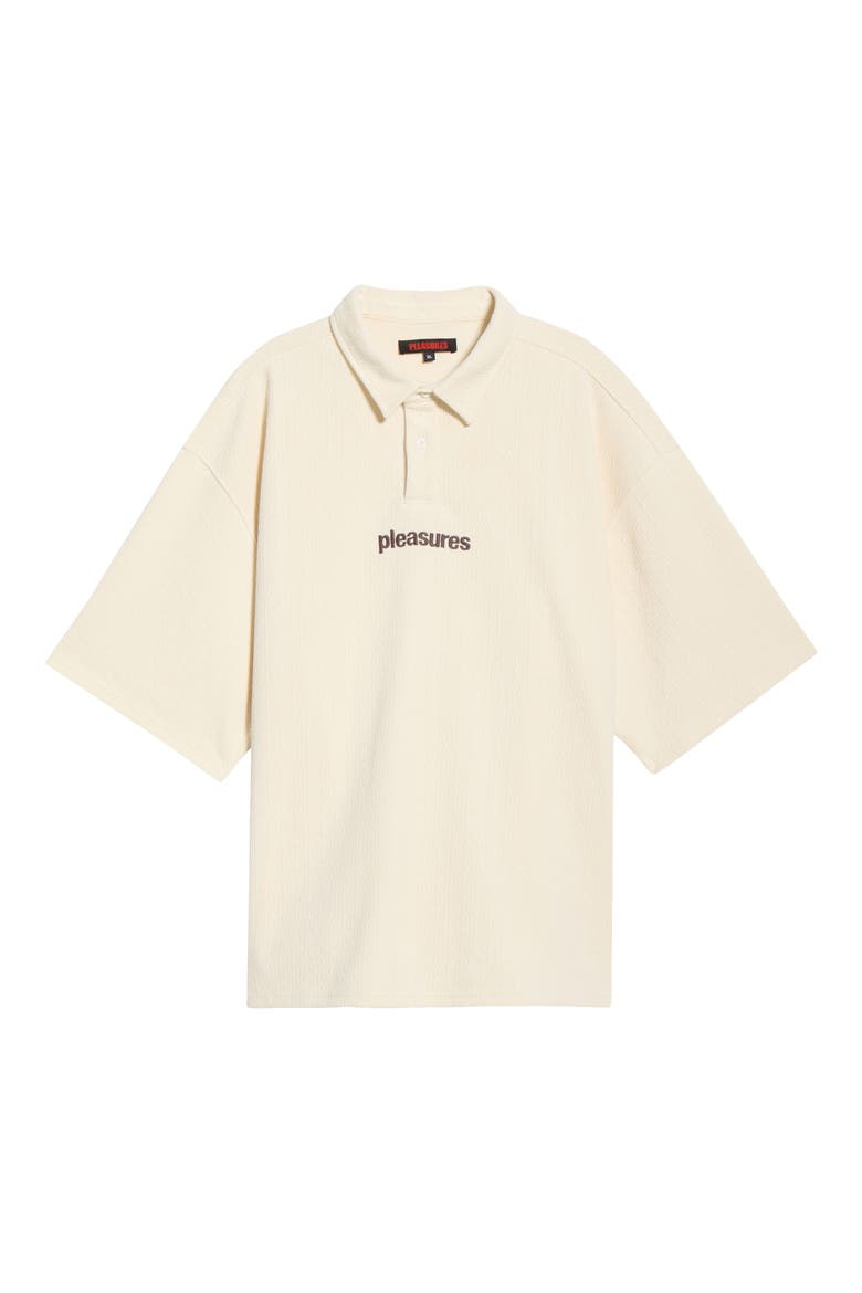 Cable Short Sleeve Polo, Alternate, color, ECRU