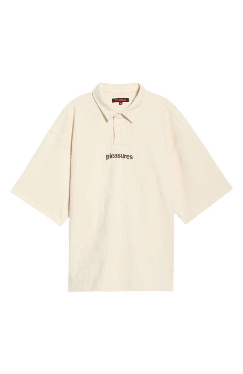PLEASURES Cable Short Sleeve Polo, Main, color, Ecru