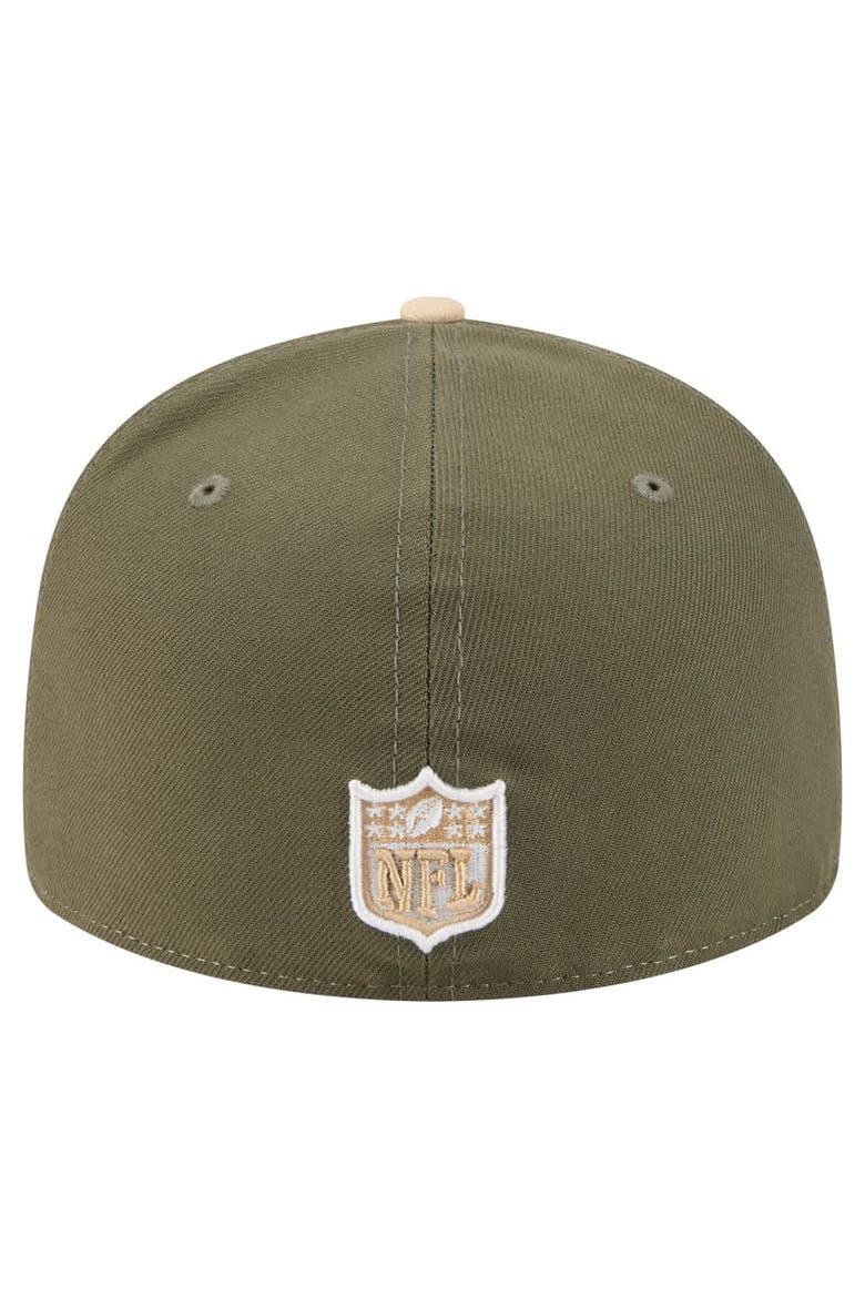 Men's New Era Light Beige/Olive Buffalo Bills Two-Tone Color Pack Split Panel 59FIFTY Fitted Hat, Alternate, color, Light Beige