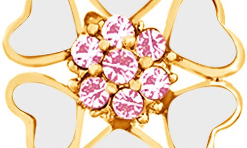 Shop Chanteur Kids' Flower Drop Earrings In White/pink