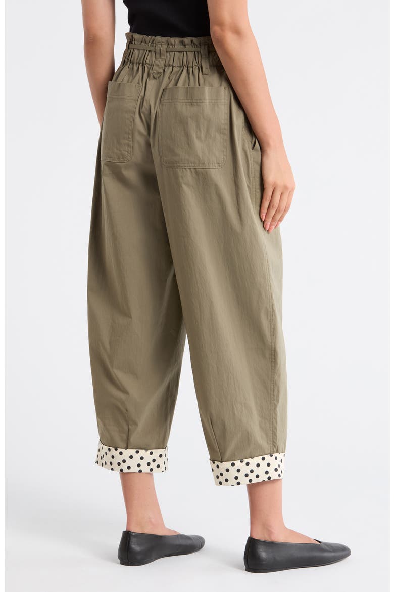 Paperbag Waist Barrel Pants, Alternate, color, LAUREL OAK