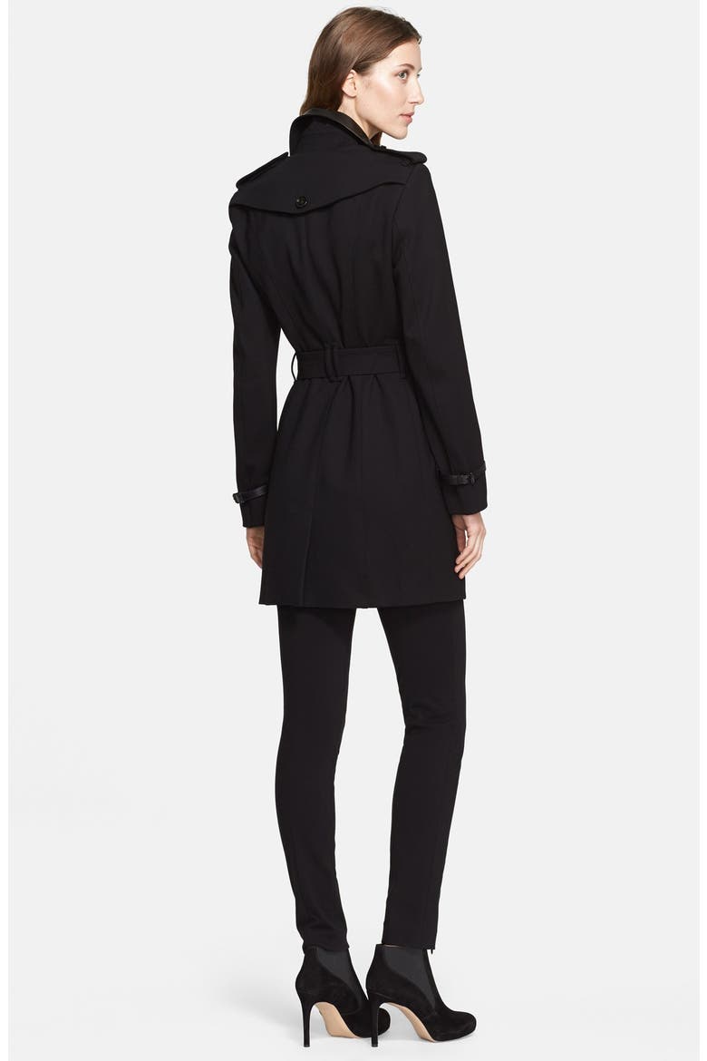Double Breasted Trench Coat, Alternate, color, BLACK