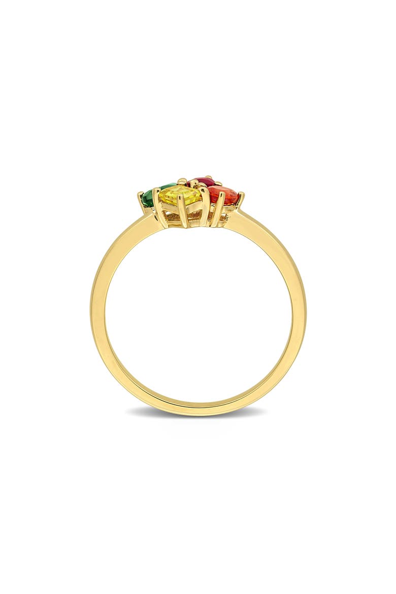 Multi-Shaped Sapphire Cluster Ring, Alternate, color, MULTICOLOR