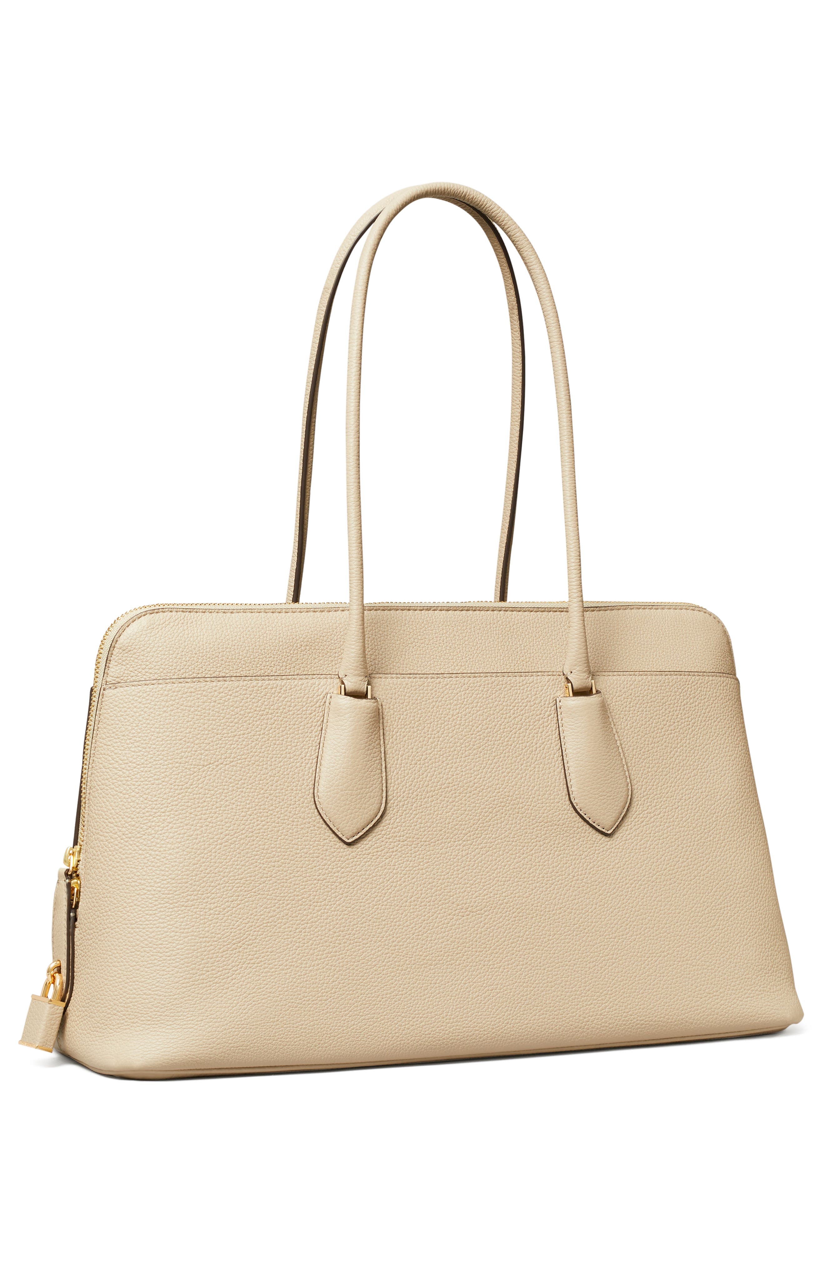 Lock Leather Satchel, Alternate, color, LIGHT STONE