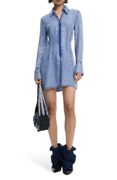 Long Sleeve Denim Minidress