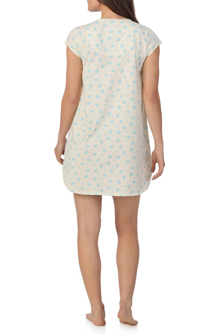 Floral Print Cap Sleeve Cotton Jersey Nightshirt, Alternate, color, YELLOW PRINT