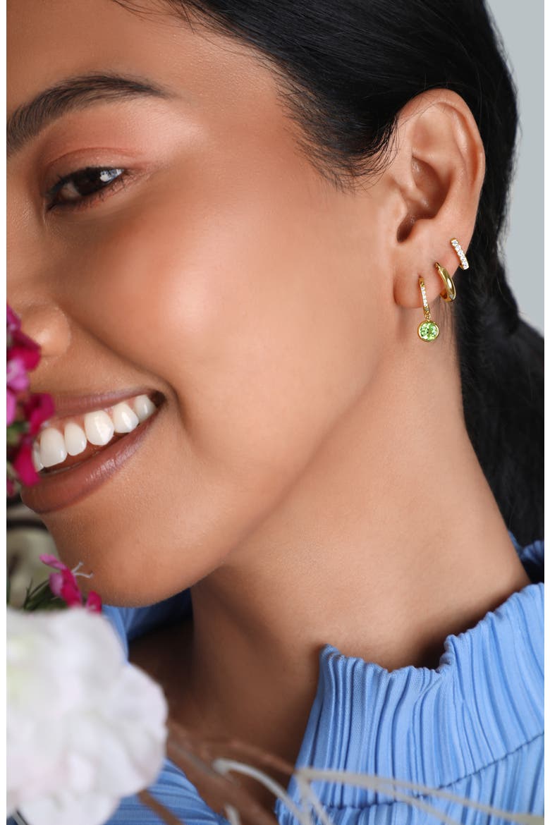 Audrey Diamond Huggie Hoop Earrings, Alternate, color, YELLOW
