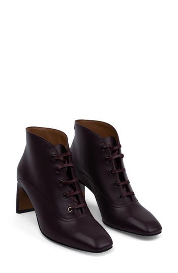 Labucq Jil Leather Boot In Burgundy
