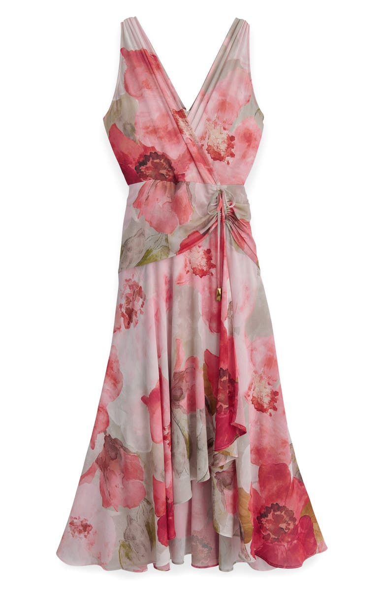 Donna Karan New York Floral Ruffle Dress, Alternate, color, Spring Mel