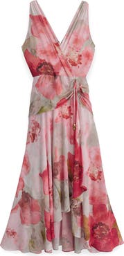 Donna Karan New York Floral Ruffle Dress
