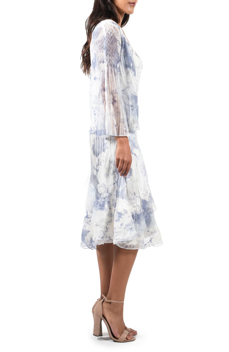 Komarov Charmeuse & Chiffon Dress with Jacket, Alternate, color, 