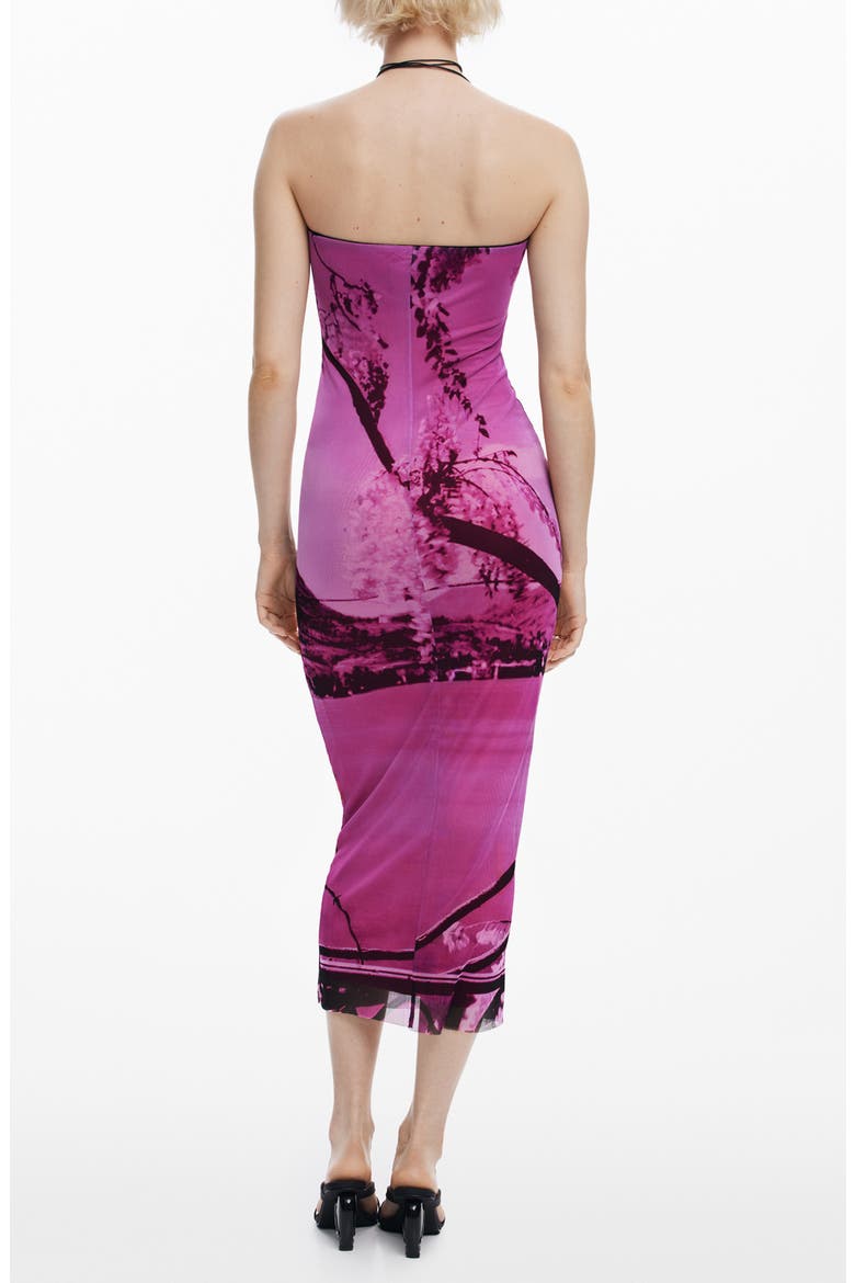 Bandeau Body-Con Midi Dress, Alternate, color, PURPLE