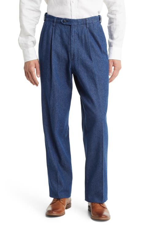 【Anyone more】Ile black blue pleated denim pants Men's Pleated Jeans | Nordstrom