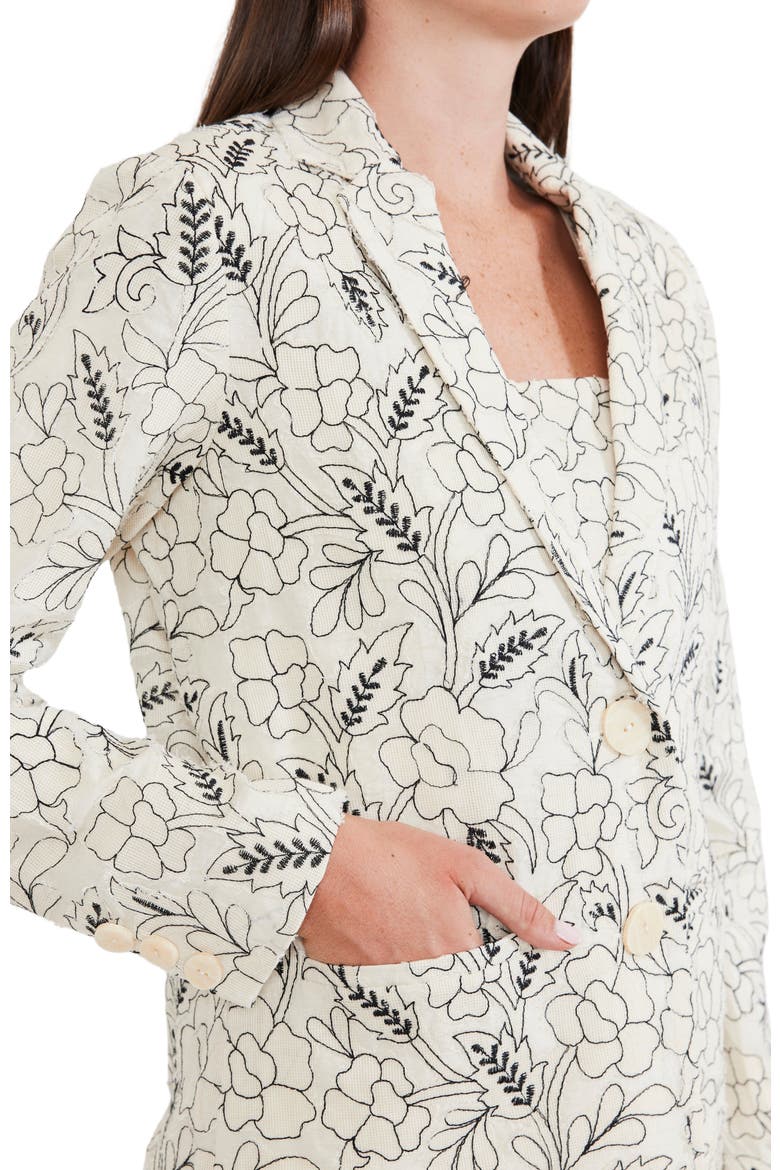 Doris Embroidered Blazer, Alternate, color, Floral Outline Embroidery
