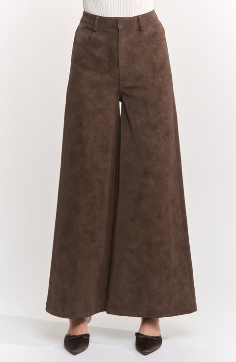 Pauline Wide Leg Faux Leather Pants