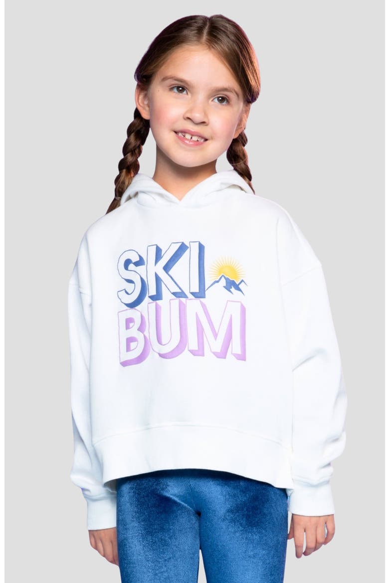 Kids' Graphic Hoodie, Alternate, color, IVORY SKI BUM