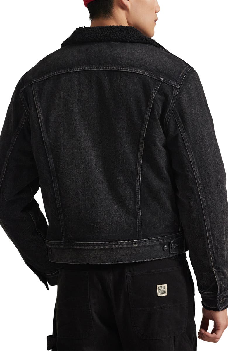 Polo Ralph Lauren Relaxed Fleece Lined Cotton Denim Trucker Jacket, Alternate, color, Beavenmeadow