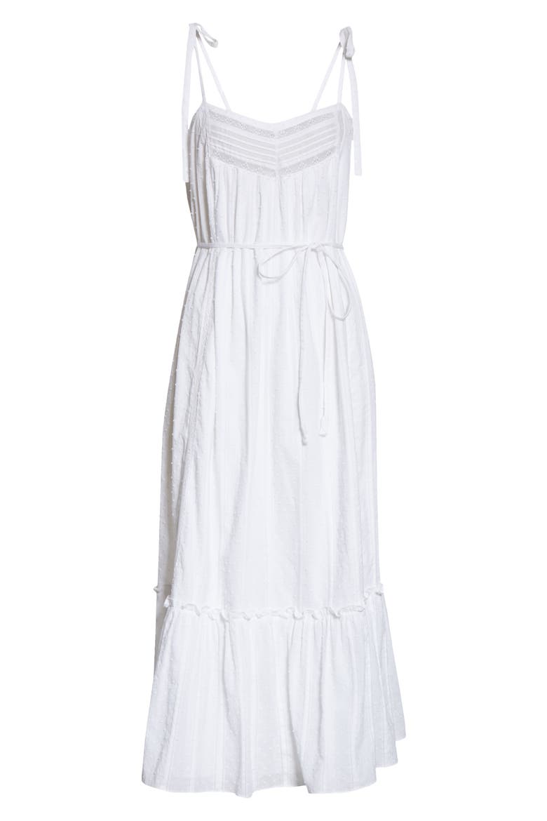Kelsey Clip Dot Cotton Sundress, Alternate, color, MILK