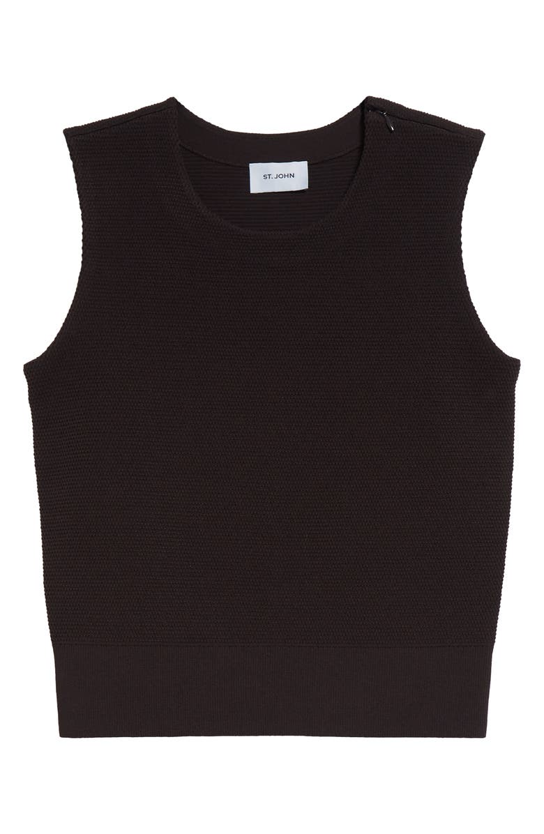 St. John Collection Sleeveless Piqué Sweater, Alternate, color, 