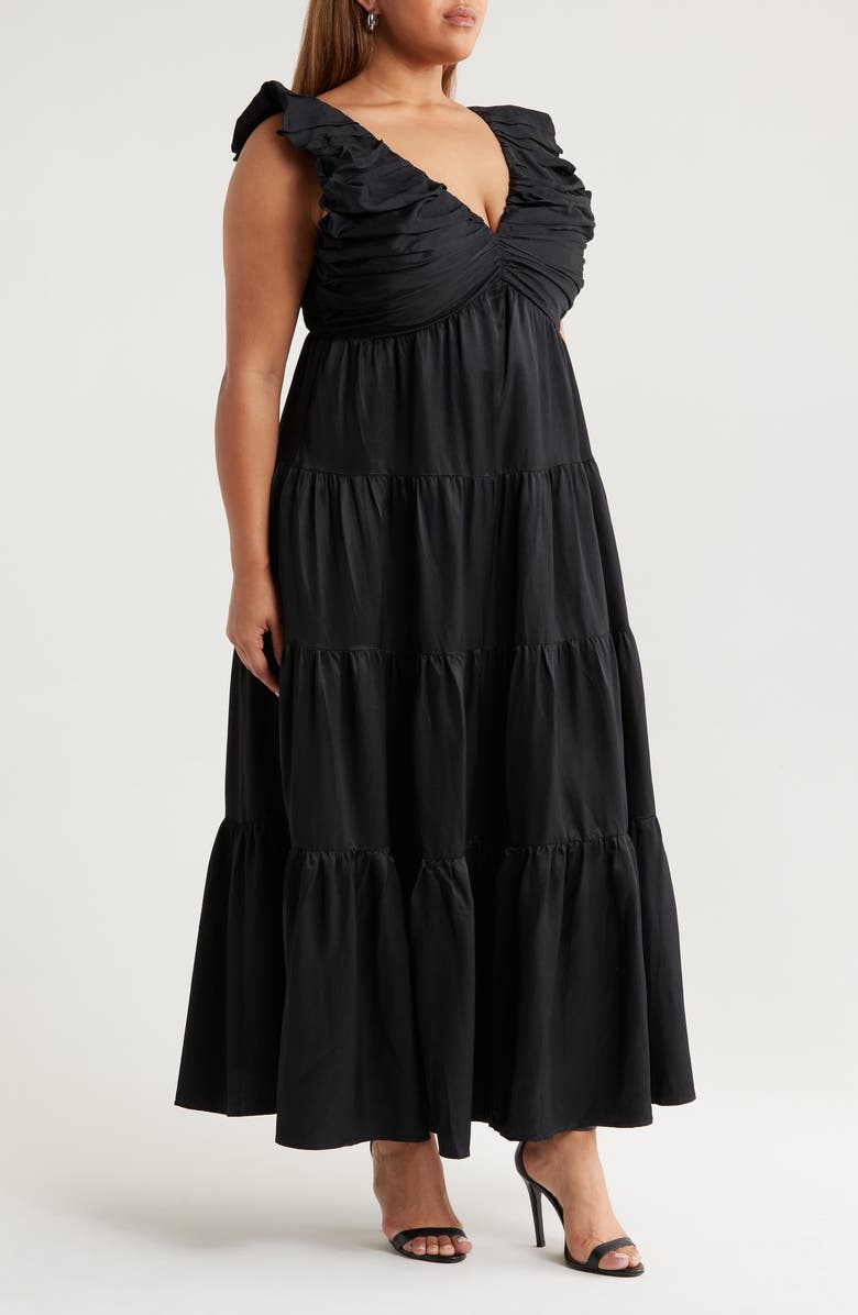 Chelsea28 Ruffle Maxi Dress, Alternate, color, Black