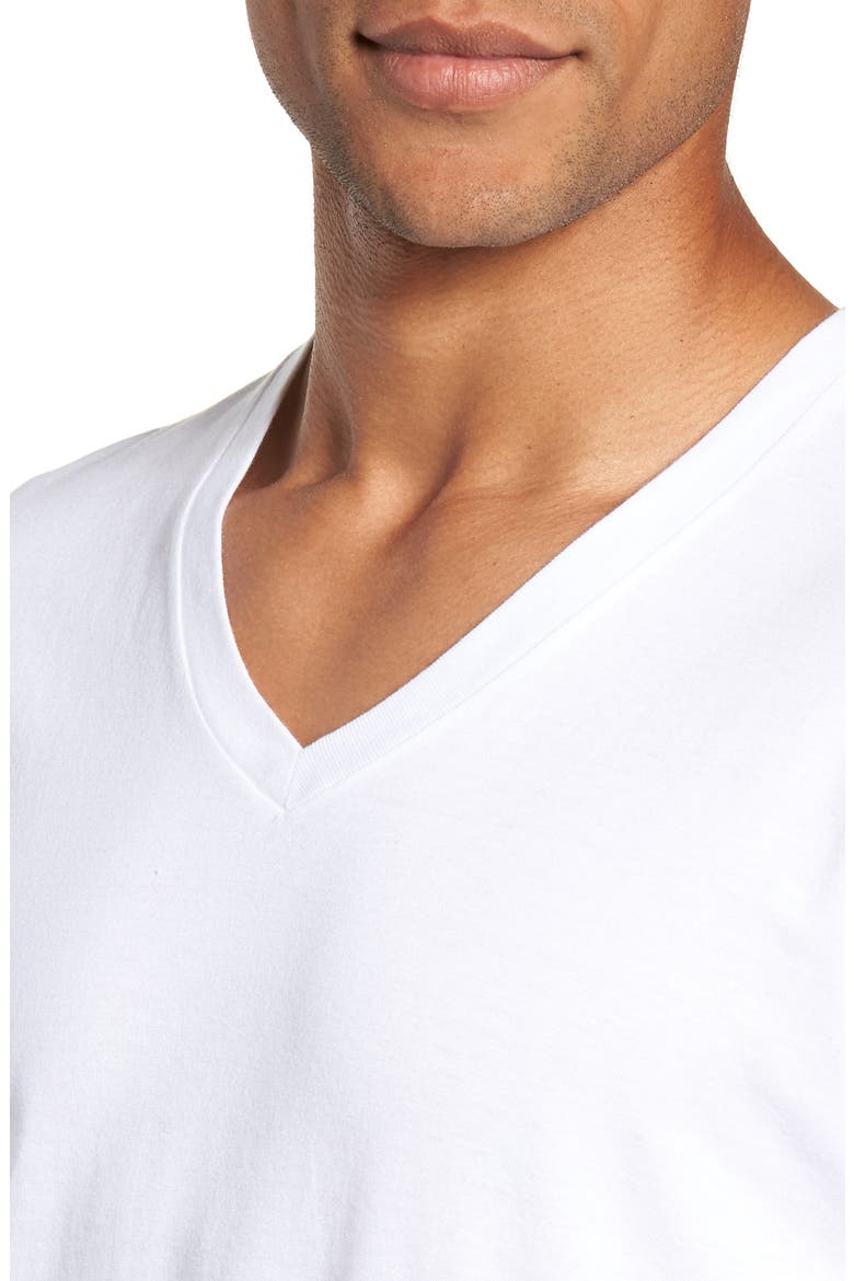 5-Pack V-Neck Undershirts, Alternate, color, WHITE