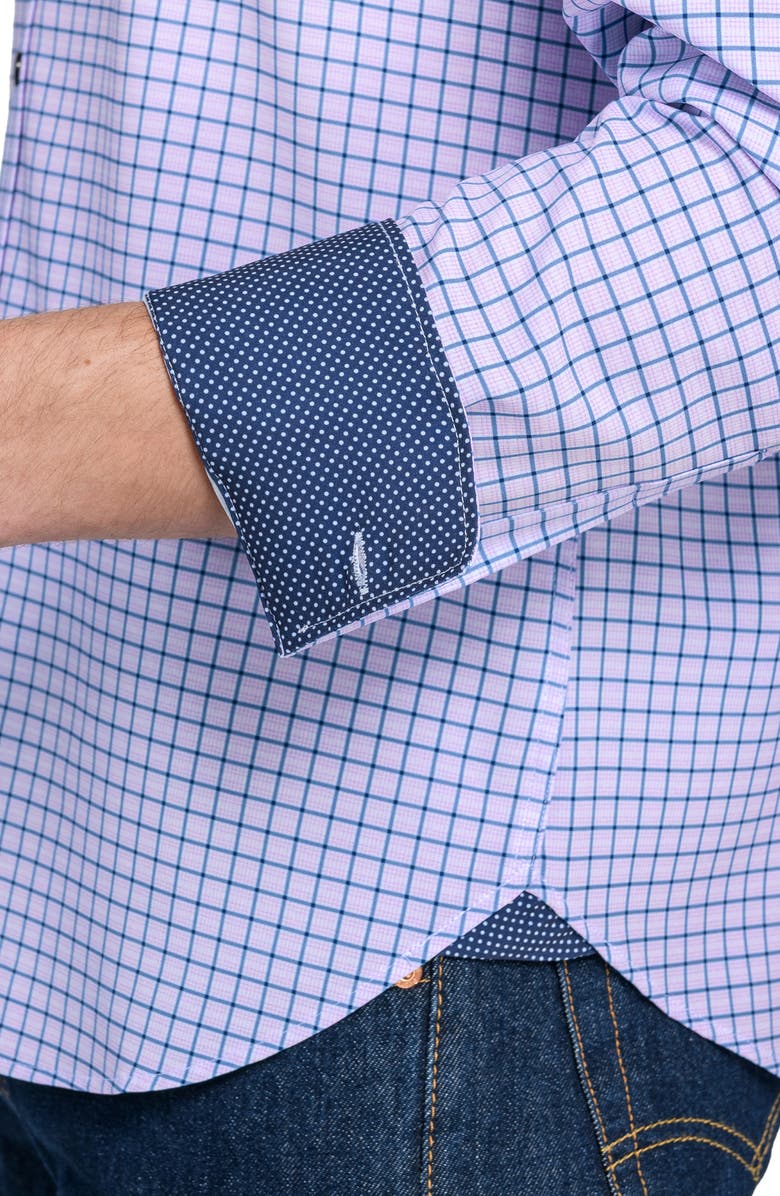 CONSTRUCT Grid Print Stretch Dress Shirt, Alternate, color, Lilac