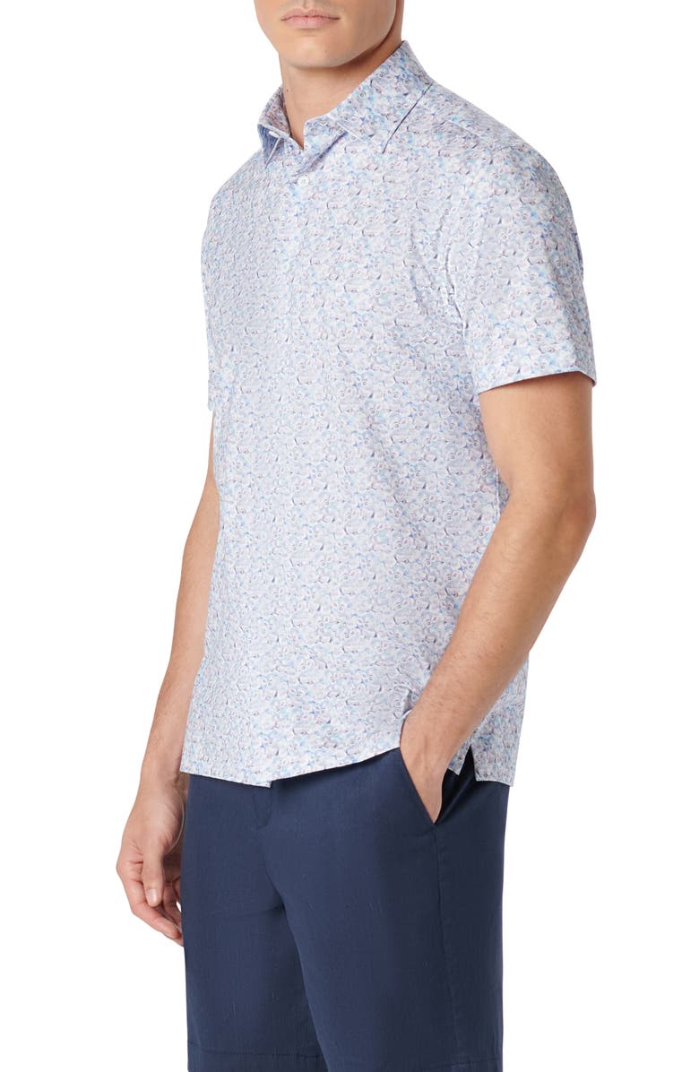 Bugatchi Milo OoohCotton<sup>®</sup> Fruit Print Short Sleeve Button-Up Shirt, Alternate, color, Air Blue