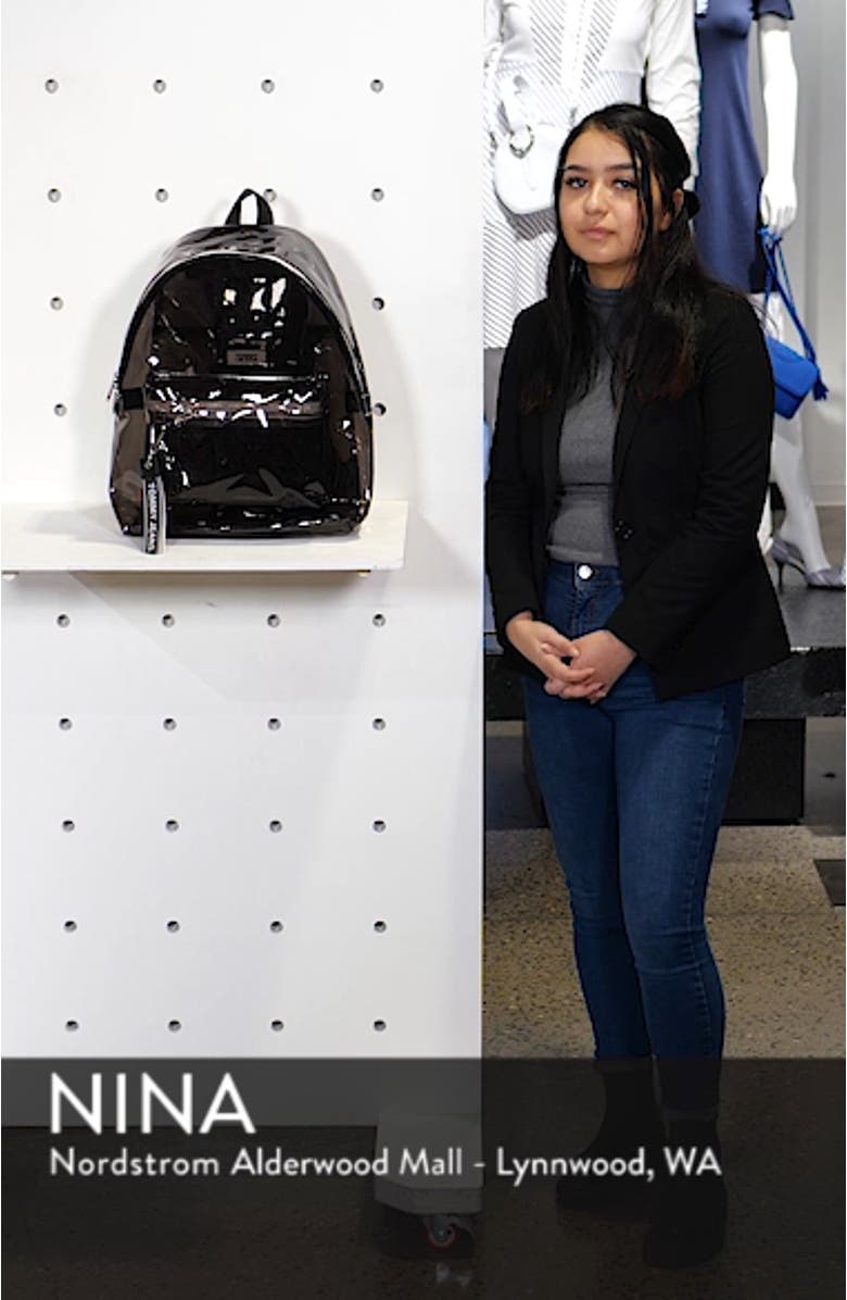Woven Logo Clear Backpack, sales video thumbnail