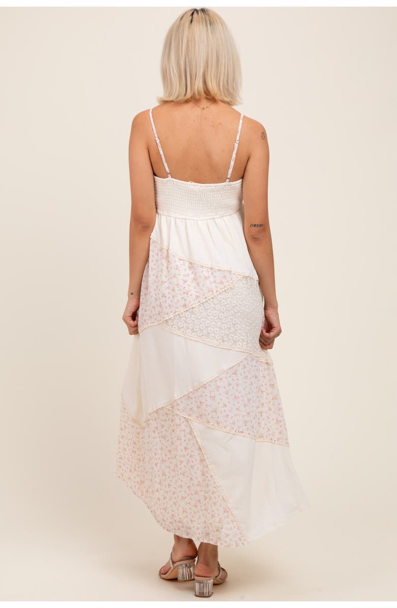 PinkBlush Floral Sweetheart Neck Midi Dress, Alternate, color, Cream