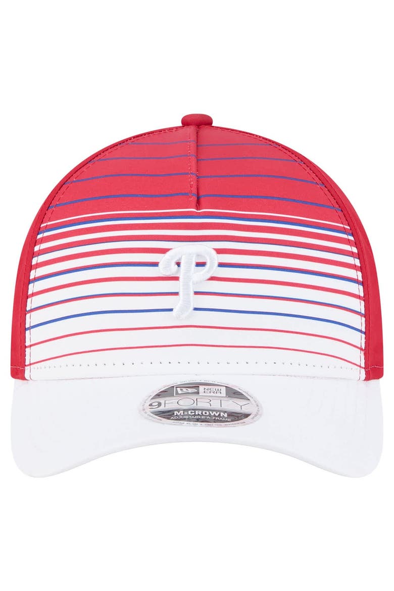Men's New Era  Red Philadelphia Phillies Gradient 9FORTY M-Crown Adjustable Hat, Alternate, color, Red
